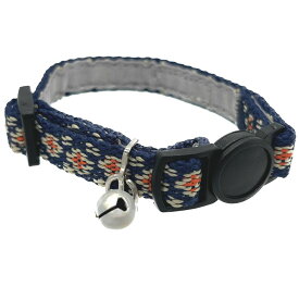 アース・ペット ねこモテ セーフティー外れる機能付 反射鈴付首輪 オルテガ ミニ猫用 紺×橙 猫用 ペット用品 【北海道・沖縄・離島配送不可】