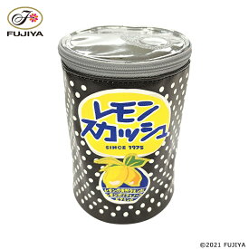 不二家 公式 レモンスカッシュポーチ コンパクト ペンケース 化粧ポーチ 小物入れ 雑貨レディース 合成皮革 かわいい 大容量 自立 レモンスカッシュ パッケージ キャラクター