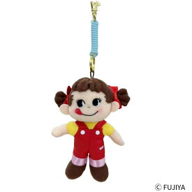 不二家 公式 ペコちゃん コイルチェーン ぬいぐるみ マスコット ペコ ぺこちゃん キャラクター 約12cm ブルー