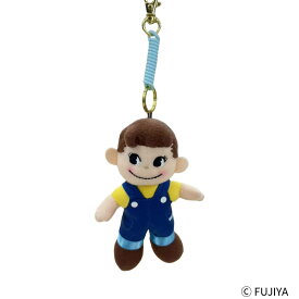 不二家 公式 ポコちゃん コイルチェーン ぬいぐるみ マスコット ポコ ぽこちゃん キャラクター 約12cm ブルー