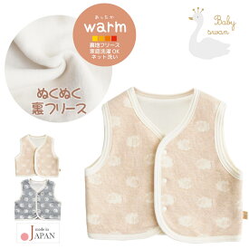 日本製 ベビー ベスト 〜2才半 ベビースワン ひつじ柄ベビーベスト チョッキ ベスト ベビー服 男の子 女の子 子供 ベスト トップス アウター 上着 羽織 春 秋 冬 服 北欧 おしゃれ かわいい ギフト 出産祝い レビュー特典対象