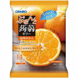 オリヒロ ぷるんと蒟蒻ゼリーパウチ 温州みかん 120g(20g×6 個)×24袋入り (1ケース)