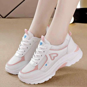 スニーカー レディース ハート 柄 模様 ランニング シューズ かわいい 白 運動 靴 ウォーキング フィットネス ジム スポーツ 軽量 スニーカー 室内 ママ 春 秋 LOVE メッシュ 通気性 PUレザー 黒