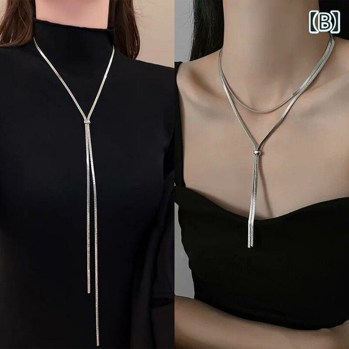 楽天市場】ロング ネックレス アクセサリー タッセル チェーン 高級感 