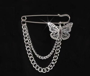 ブローチ コサージュ アクセサリー 女性用 レディース チェーン 蝶 バタフライ 花 フラワー モチーフ かわいい 可愛い 個性的な 存在感 大人っぽい 上品 おしゃれ お洒落 普段使い お出かけ
