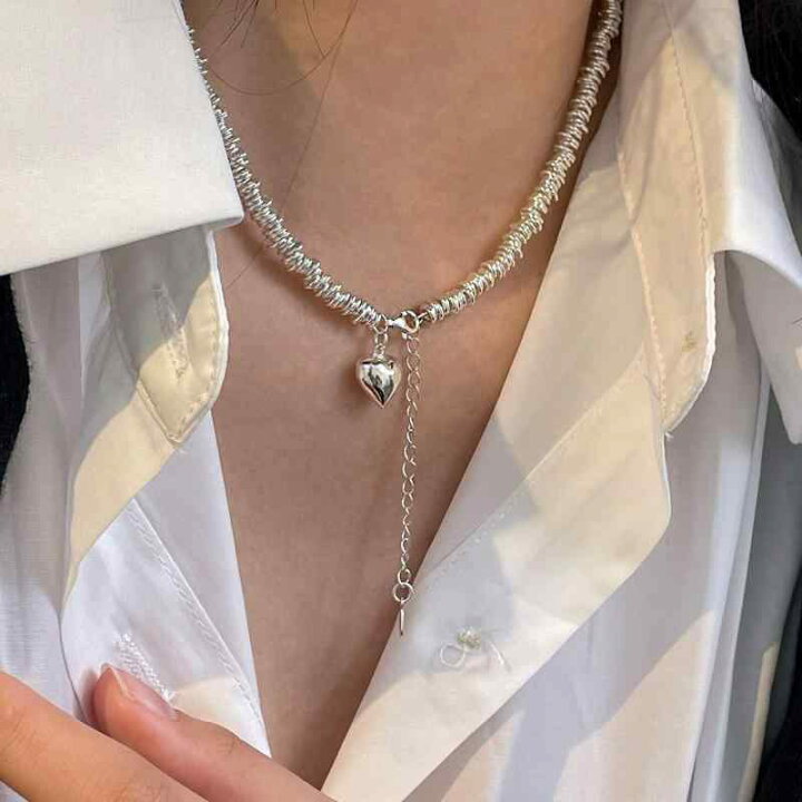 ネックレス アクセサリー ジュエリー ペンダント レディース 女性用 ハート 銀メッキ メッキ チェーン 合金 豪華 個性的 高級感 存在感 主役級 普段使い デート 大人 おしゃれ かわいい 大人 エレガント 上品 オフィス きれいめ お出かけ 旅行 フジヤ商店楽天