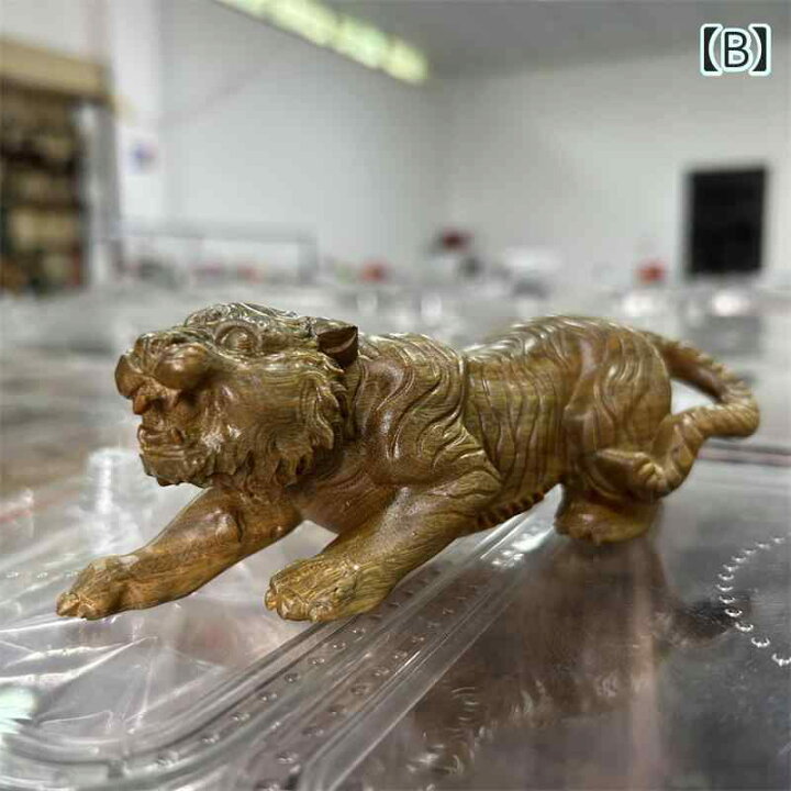 楽天市場】置物トラ タイガー 木彫り ブラウン 立体 ディスプレイ 