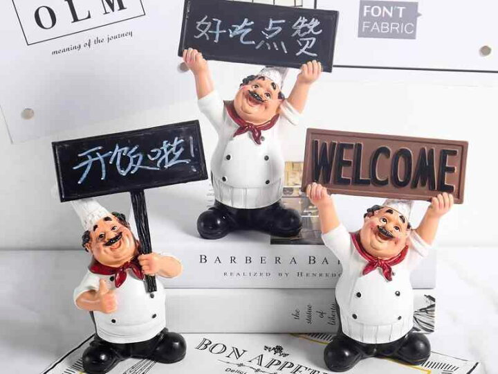 楽天市場】置物 オーナメント オブジェ シェフ ウェルカム ボード 