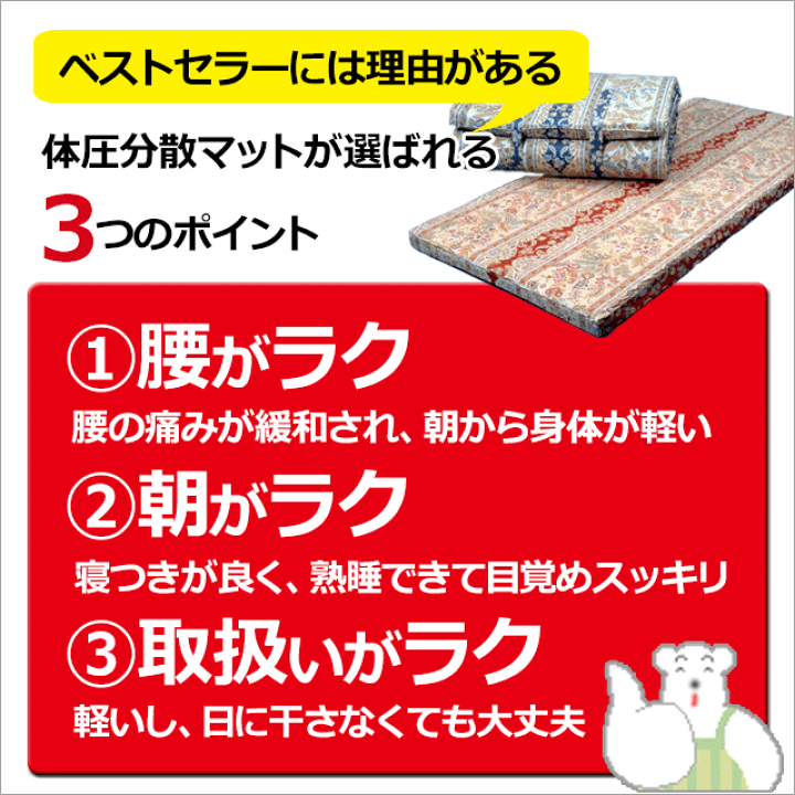 体圧分散 ベッドマット ベッドマットレス 寝具 マット 快眠 腰痛
