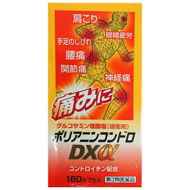 【第3類医薬品】ポリアニンコンドロDXα（160カプセル） 神経痛 筋肉痛 関節痛 腰痛 肩こり コンドロイチン ビタミンB ビタミンE 置き薬 配置薬 常備薬 富山めぐみ