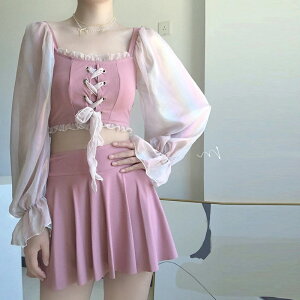 2025新作 水着 レディース セパレート 純欲系 体型カバー 細見え 温泉 海 リゾート オシャレ映え