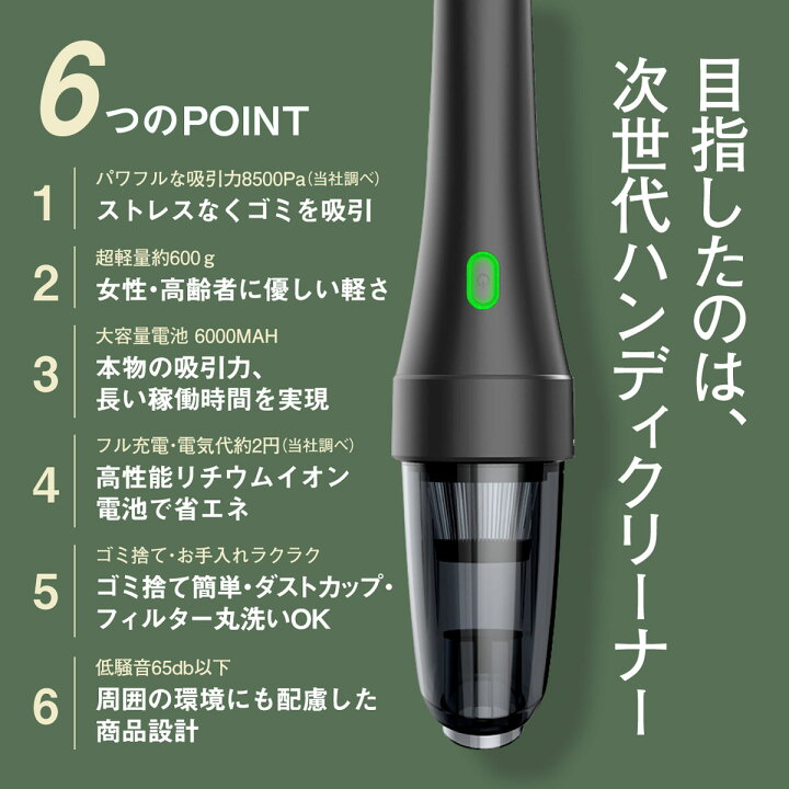 楽天市場 ハンディクリーナー 車 コードレス 掃除機 ハンディ 車用掃除機 充電式 強力 低騒音 吸引力 カークリーナー 乾湿両用 軽量 コードレス掃除機 電動空気入れ 電動エアポンプ エアダスター 海水浴 キャンプ フクアレ