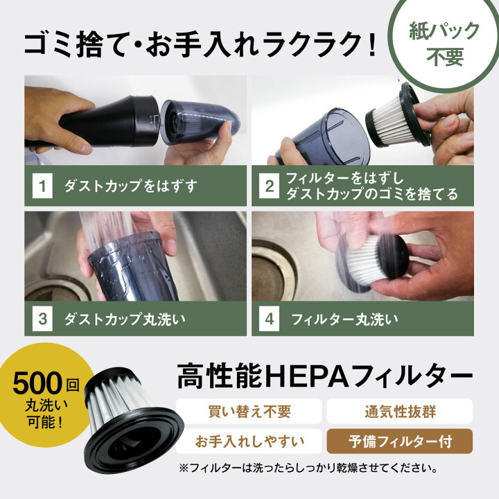 楽天市場 ハンディクリーナー 車 コードレス 掃除機 ハンディ 車用掃除機 充電式 強力 低騒音 吸引力 カークリーナー 乾湿両用 軽量 コードレス掃除機 電動空気入れ 電動エアポンプ エアダスター 海水浴 キャンプ フクアレ