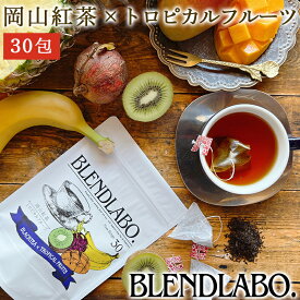 【注文から6〜14日内に発送】 フレーバーティー 岡山紅茶 トロピカルフルーツ 送料無料 ティーバッグ 30包 ふくちゃ 紅茶 国産 フルーツ くだもの 果物 Blend LABO.