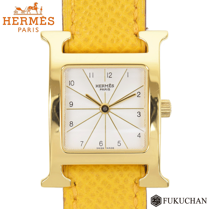 新品エルメスHERMES HウォッチPM ゴールドW刻印