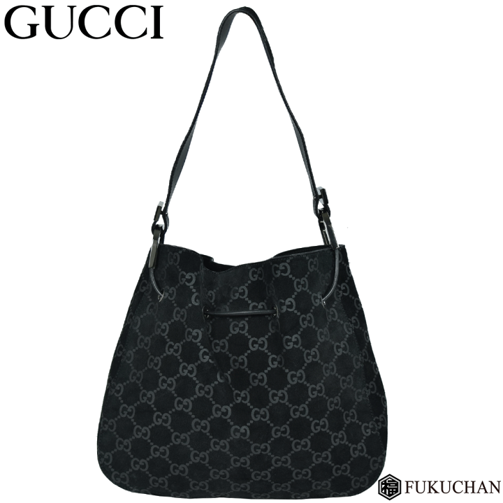 【GUCCI/グッチ】GGスエード　ワンショルダーバッグ　ブラック×シルバー金具　001.3748　【中古】 | ブランドショップ　FUKUCHAN