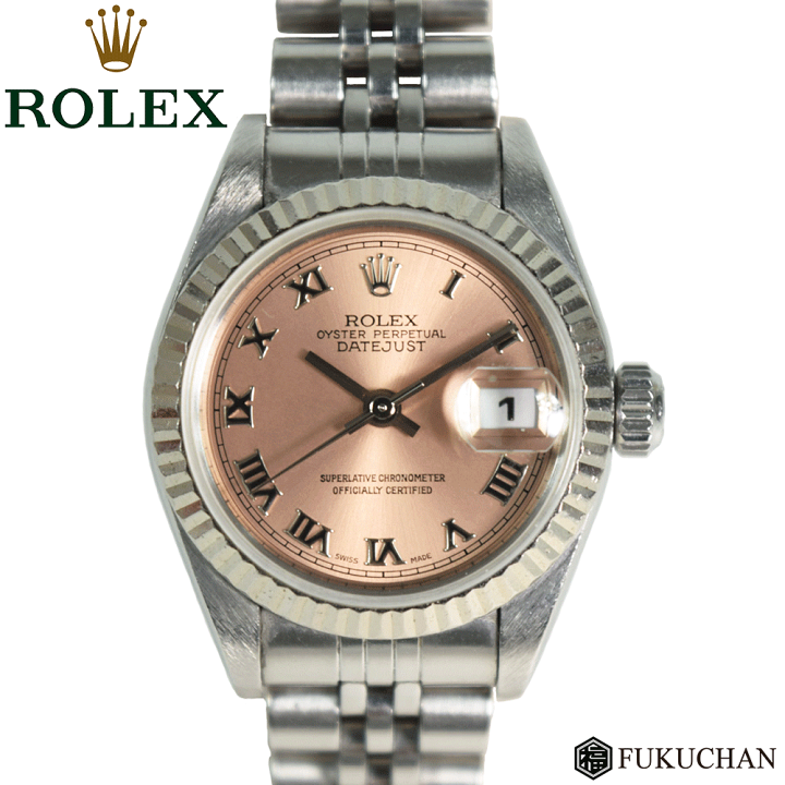 【ROLEX/ロレックス】オイスターパーペチュアル デイトジャスト 69174 ピンクローマン文字盤U番(約97年製造)SS×WG 自動巻き【中古】≪送料無料≫ | ブランドショップ FUKUCHAN 【ROLEX/ロレックス】オイスターパーペチュアル デイトジャスト 69174 ピンクローマン文字盤U番(約97年製造)SS×WG 自動巻き【中古】≪送料無料≫ | ブランドショップ FUKUCHAN