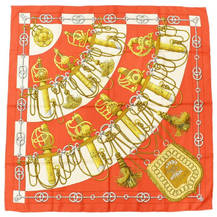 楽天市場】HERMES エルメス スカーフ カレ90 Cliquetis カチカチ 剣柄  