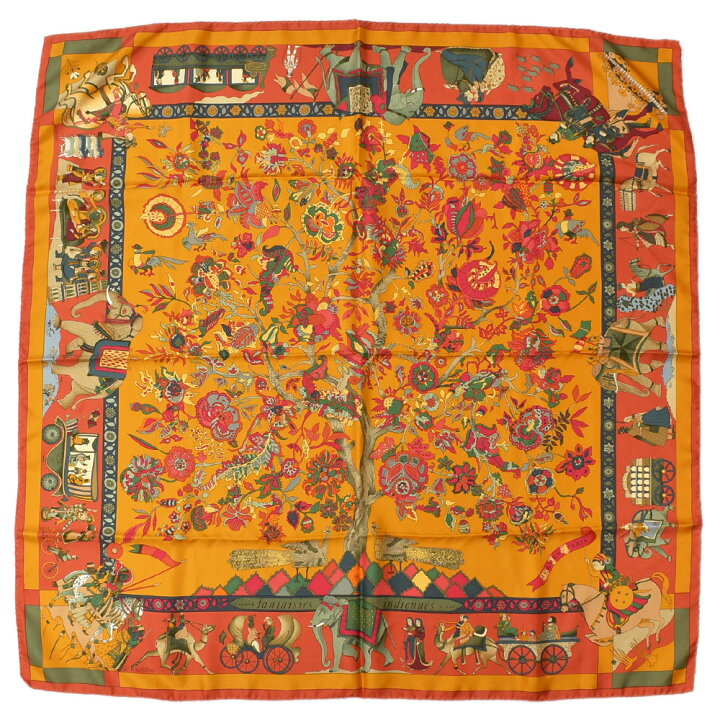 楽天市場】HERMES エルメス スカーフ カレ90 Fantaisies indiennes  