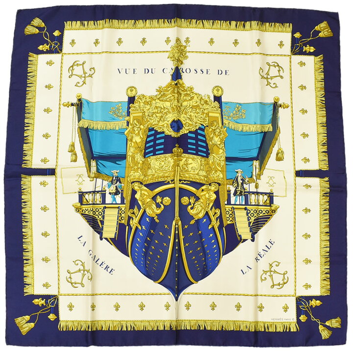 楽天市場】HERMES エルメス スカーフ カレ90 VUE DU CARROSSE DE LA  