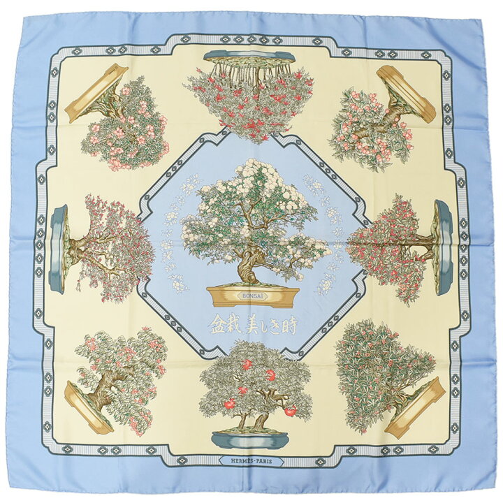 楽天市場】HERMES エルメス カレ90 盆栽、美しき時 BONSAI スカーフ  