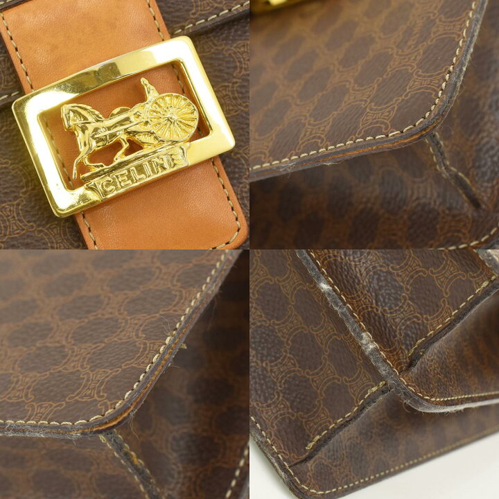 楽天市場】CELINE セリーヌ 馬車金具 マカダム柄 2wayハンドバッグ  
