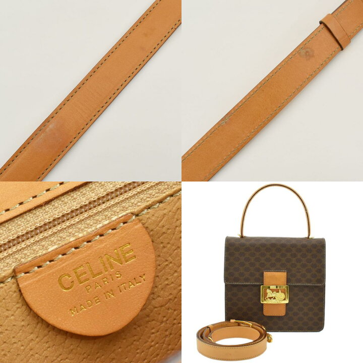 楽天市場】CELINE セリーヌ 馬車金具 マカダム柄 2wayハンドバッグ  