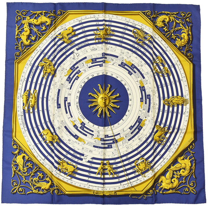 楽天市場】HERMES エルメス カレ90 スカーフ DIES ET HORE 占星術  