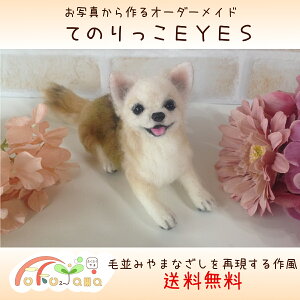 送料無料 【現在約7カ月待ち】 リアル 羊毛フェルト人形 ペット 「てのりっこEYES」