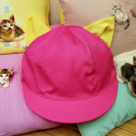 【送料無料】【消費税込み】【動物シリーズ帽子】当店オリジナル商品　子猫の可愛い耳付き帽子　あごゴム付き　幼児用　子供用　キッズ用　イベント帽子　発表会　猫　犬