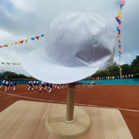 『メール便送料無料』体操赤白帽子・白赤帽子・体操帽子　『国産品』S寸から3L寸で、サイズが豊富　六方型　小学生・体育・幼稚園児・保育園児・運動会　子供用　あごゴム付　男女兼用　ツイル 体育帽子