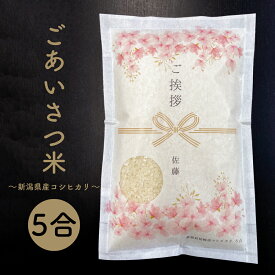 引っ越し 引越し 挨拶 米 ギフト 新潟産 コシヒカリ 5合 【デザイン確認もできちゃう！】 挨拶品 粗品 手土産 【ごあいさつ米】大家さん 得意先 謝礼 お祝い ちょっといいもの