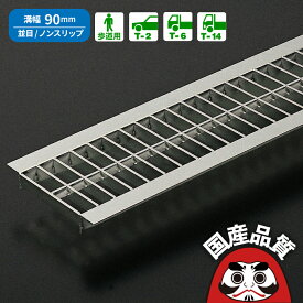 溝蓋 グレーチング U字溝 用 溝ふた 側溝 フタ ステンレス製 並目 ノンスリップ 溝幅 90用 歩道用〜 T-14 OSU4-NS 15-9A 公共建築協会品質性能評価製品 日本製 奥岡製作所 オーケーグレーチング [お問い合わせ用番号 R490]