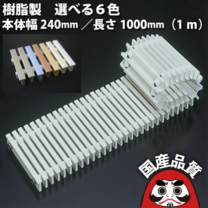楽天市場 ロールグレーチング 樹脂 製 グレーチング 直線タイプ 歩道用 選べる6色 本体幅240ｍｍ 長さ1000ｍｍ 1メートル Rra 240 L1000 Roll Rostone ロール ロストン 日本製 プールサイド 側溝 排水溝 溝蓋 お問い合わせ用番号 R656 グレーチング 溝蓋の福八商店