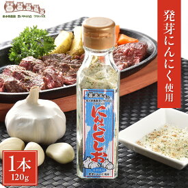 【楽天1位】にんにく塩 120g 送料無料｜ガーリックソルト ハーブソルト にんにく調味料 発芽にんにく粉使用 岩塩 海水塩 ガーリックシーズニング 泉水耕農園思いやりの丘フクハウス