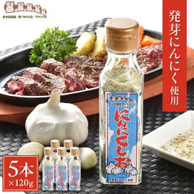 【楽天1位】にんにく塩 120g×5本 ｜ガーリックソルト ハーブソルト にんにく調味料 発芽にんにく粉使用 岩塩 海水塩 ガーリックシーズニング 泉水耕農園思いやりの丘フクハウス