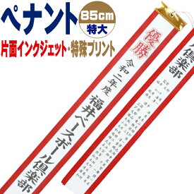 優勝旗・カップ・トロフィー用 文字入れオーダーペナント 85cm (特大) 片面・特殊 インクジェットプリント 291sp-211【ペナント 帯 記章 記念 リボン 大会 名前 飾り 短冊】