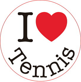 【送料無料】 オリジナルステッカー テニス I Love Tennis (2枚組) STICKER-107【ステッカー シール 部活 高校生 中学生 クラブ活動 車】