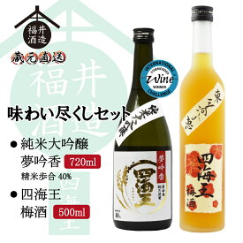 四海王 味わい尽くしセット 純米大吟醸 夢吟香40% 720mlx1本　東三河の恵「四海王　梅酒」 500mlx1本ギフト 贈り物 に最適 福井酒造 蔵元直送