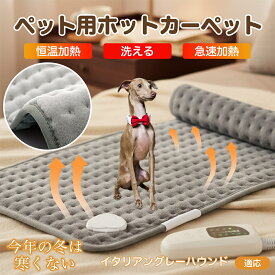 【5倍ポイント】 イタリアングレーハウンド犬 イタグレ ペット用ホットカーペット 犬 猫 冬用 速暖 温度調節 洗える 防水 省エネ 滑り止め 長方形 ベッド用 ペットヒーター 安全装置付き