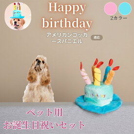 【5倍ポイント】 アメリカンコッカースパニエル犬 アメコカ 誕生日 ペット 帽子 犬 猫 バースデーハット ケーキデザイン かぶりもの 仮装 パーティー コスプレ 可愛い インスタ映え 小型犬 中型犬 猫用 おしゃれ ペットグッズ