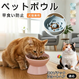 【5倍ポイント】 エキゾチックショートヘア猫 エキゾ 猫 食器 高台 斜め 吐き戻し防止 陶器 フードボウル 猫耳 デザイン ペットボウル 水入れ 水飲み 首にやさしい 食べやすい 負担軽減 こぼれにくい セラミック 猫用 犬用