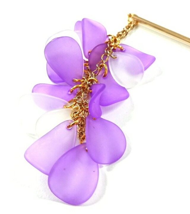 楽天市場 Offクーポン使えます 新品 かんざし 藤の花風 ヒラヒラ チェーン 簪 髪飾り 帯飾り 和風 新宿店在庫 福服特製 あす楽 リサイクルきもの福服 ふくふく