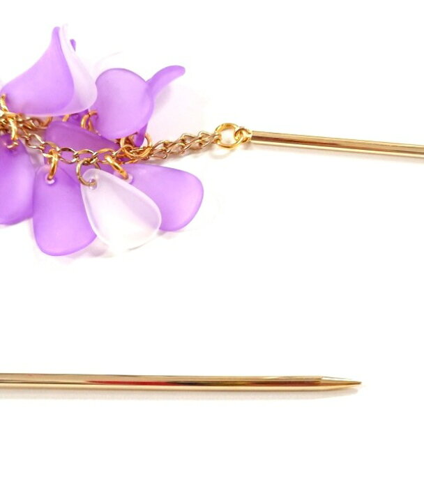 楽天市場 Offクーポン使えます 新品 かんざし 藤の花風 ヒラヒラ チェーン 簪 髪飾り 帯飾り 和風 新宿店在庫 福服特製 あす楽 リサイクルきもの福服 ふくふく