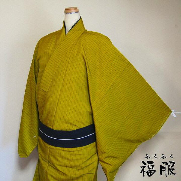 楽天市場】25%OFFクーポン配布中/男 着物 新品 小紋 男物 化繊 芥子色 