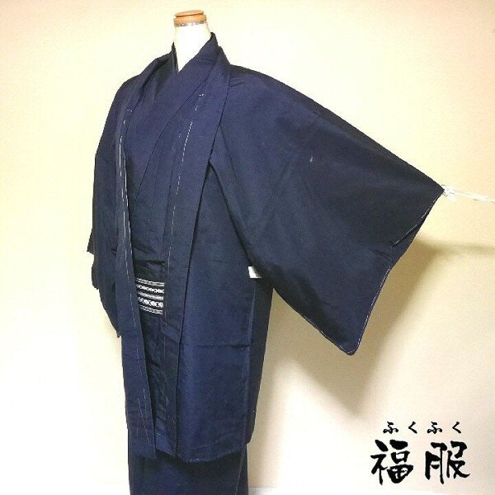 楽天市場】特選 【中古】未使用品 紬アンサンブル 男物 正絹 フシ感の 