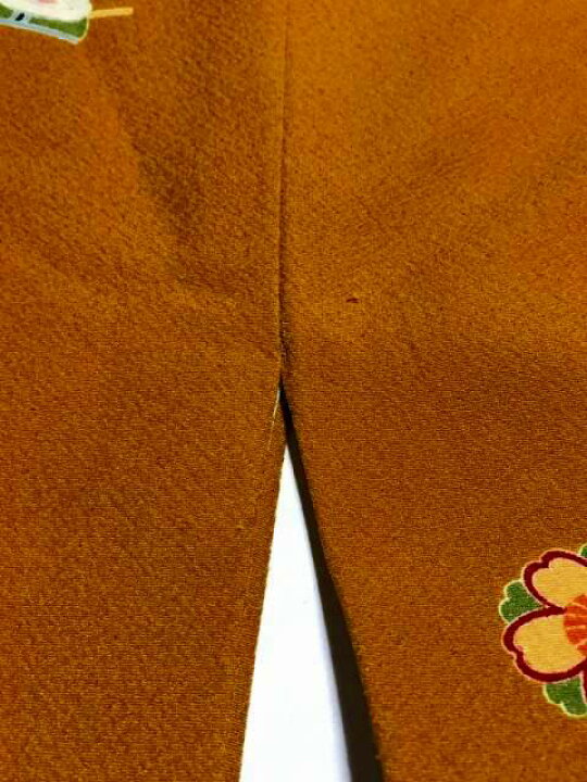 楽天市場】【中古】小紋 正絹 山吹茶地に玩具模様 裄69.5 Lサイズ  