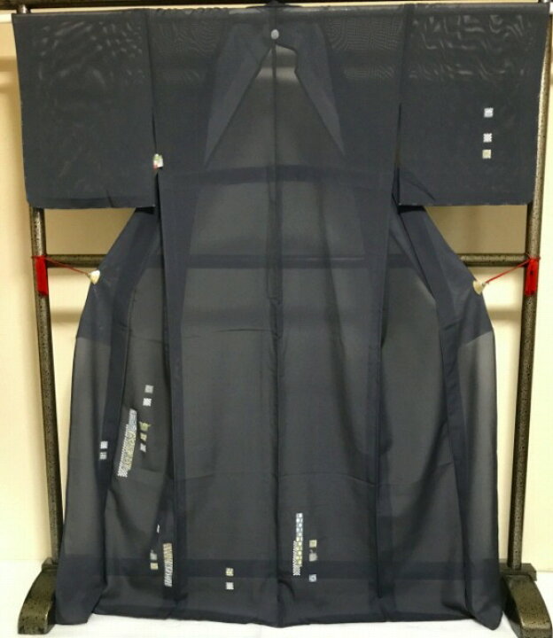 楽天市場】【中古】訪問着 正絹 グレー地に花短冊模様 夏着物 裄66cm M  