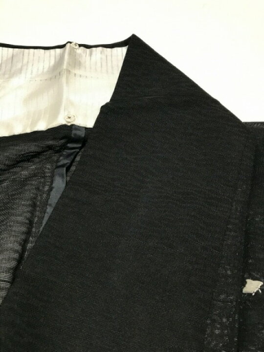 楽天市場】【中古】訪問着 正絹 黒地に雪輪模様 夏着物 裄66cm Mサイズ  