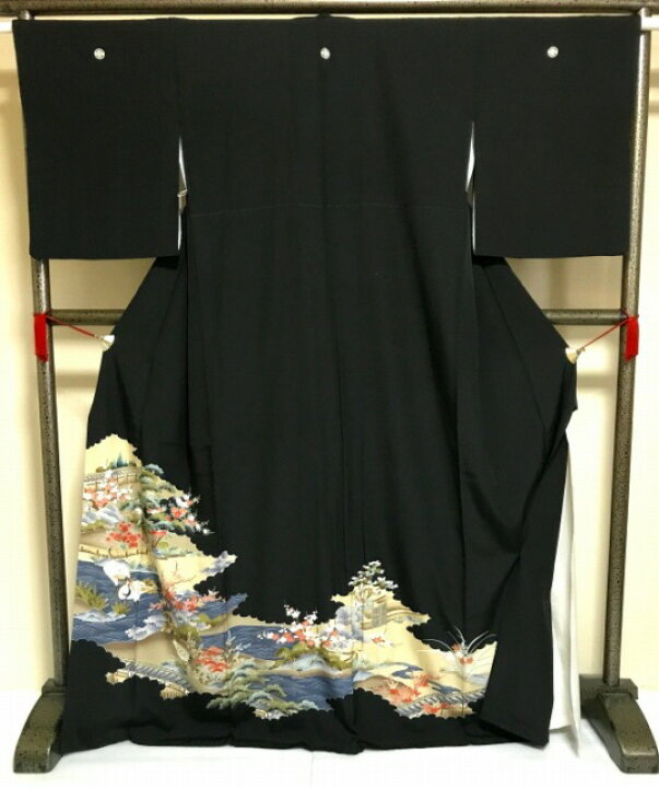 楽天市場】20％OFFクーポン発行中/【中古】留袖 正絹 黒地に御所解き  